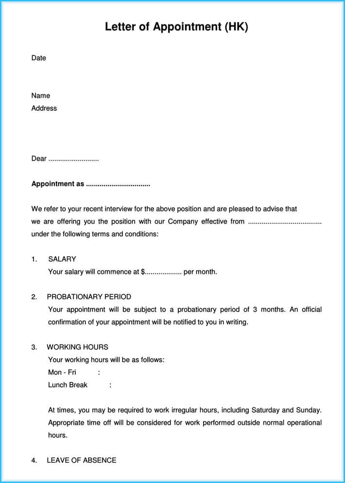 Job Appointment Letter 12+ Samples, Templates & Writing Tips