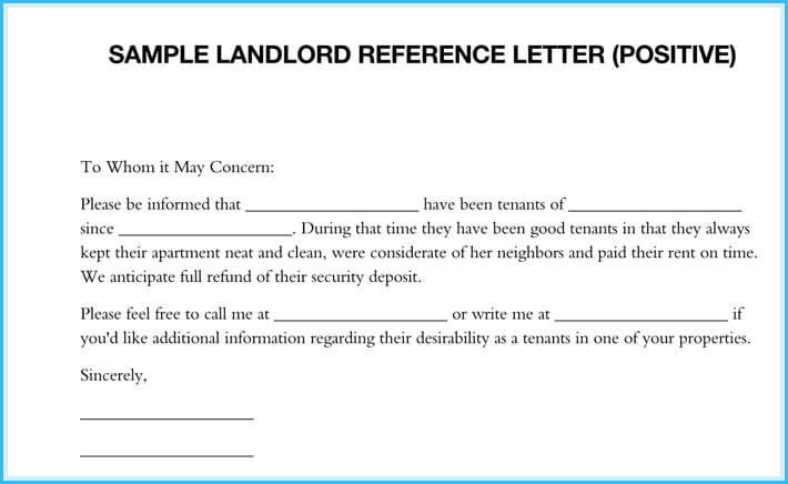 Landlord Reference Letter