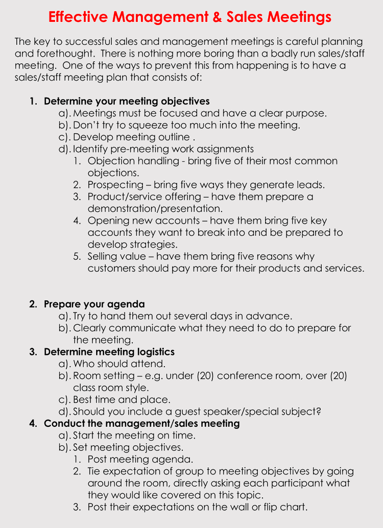 Sales Meeting Agenda Template