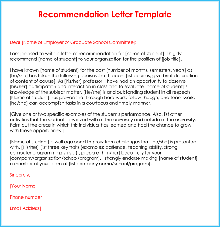 Teacher Recommendation Letter ( 20+ Samples / Fromats ...