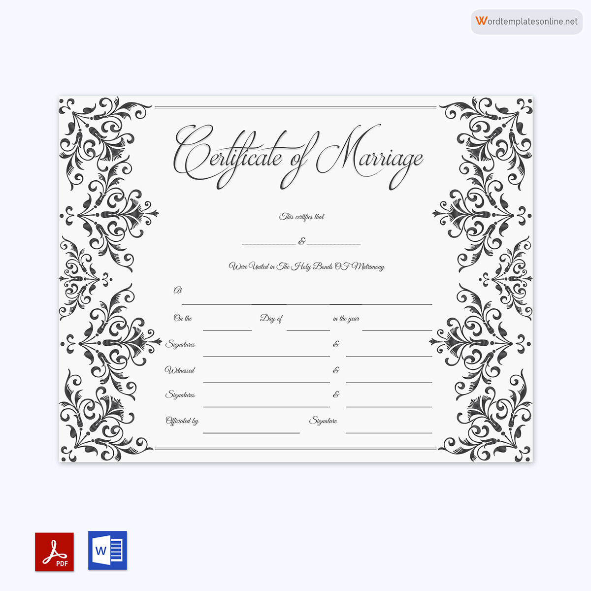 Personalized Marriage Certificate Format