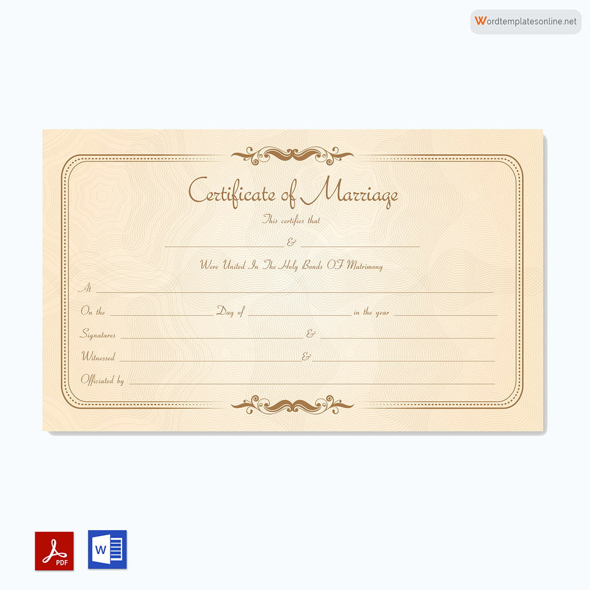 Fancy Marriage Certificate Template