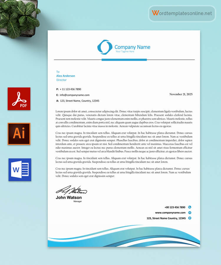 Free letterhead template in PDF