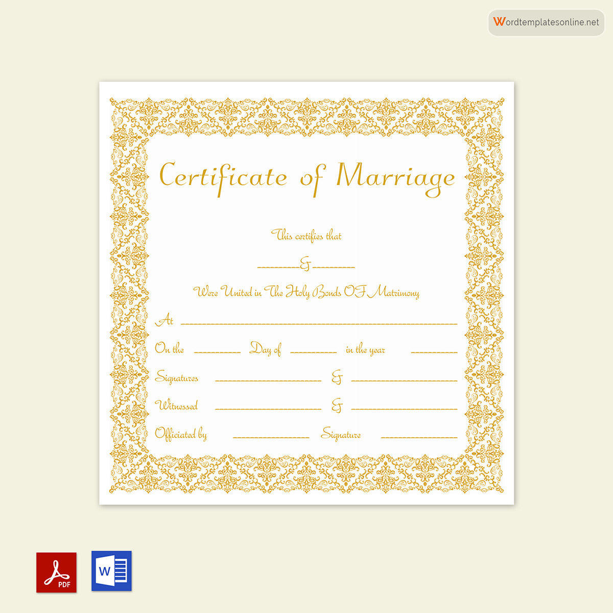 marriage certificate form