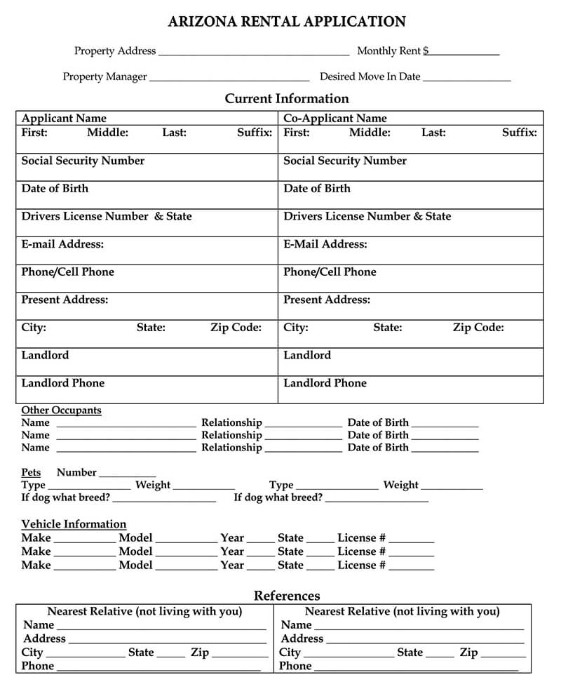 Arizona-Rental-Application-Forms