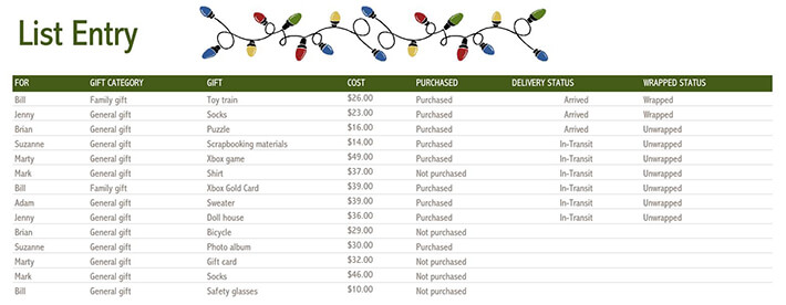 Printable Christmas Budget Spreadsheet Template 07 for Excel File