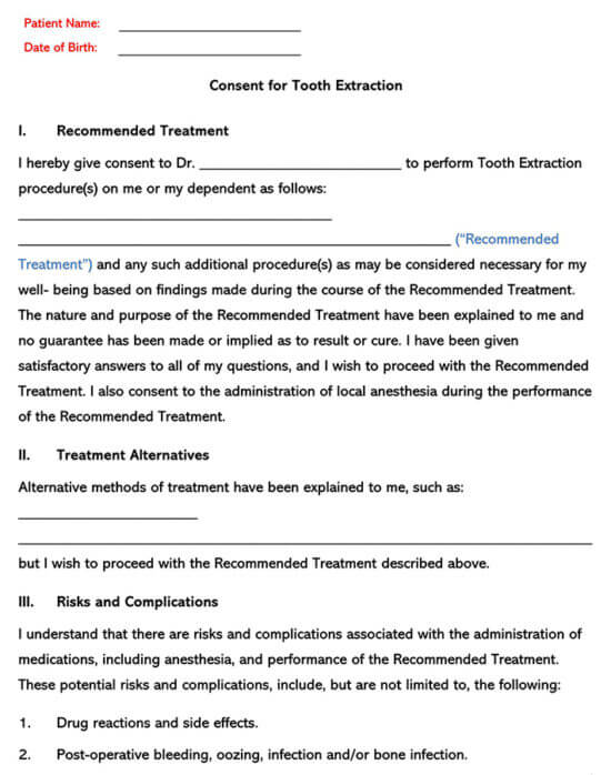 18 Free Dental (Patient) Consent Forms [Word | PDF]