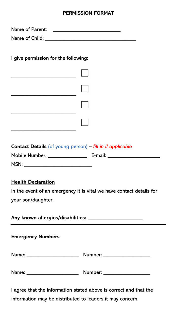 Free Field Trip Consent Form Example