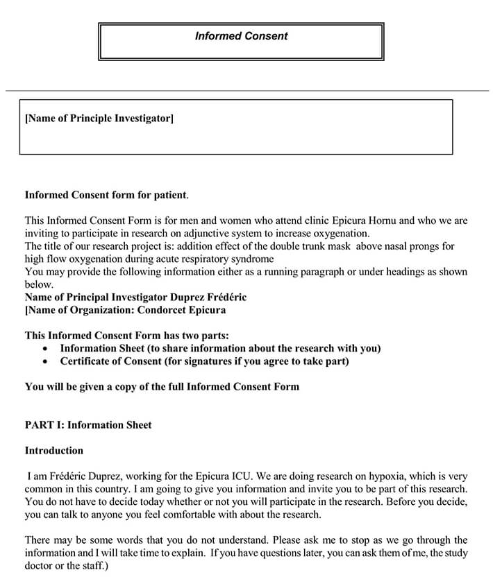 Best Printable Informed Consent Form for Patient Sample as Pdf Format