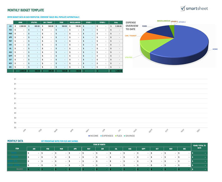 Downloadable Monthly Budget Worksheet and Template 09 for Excel File