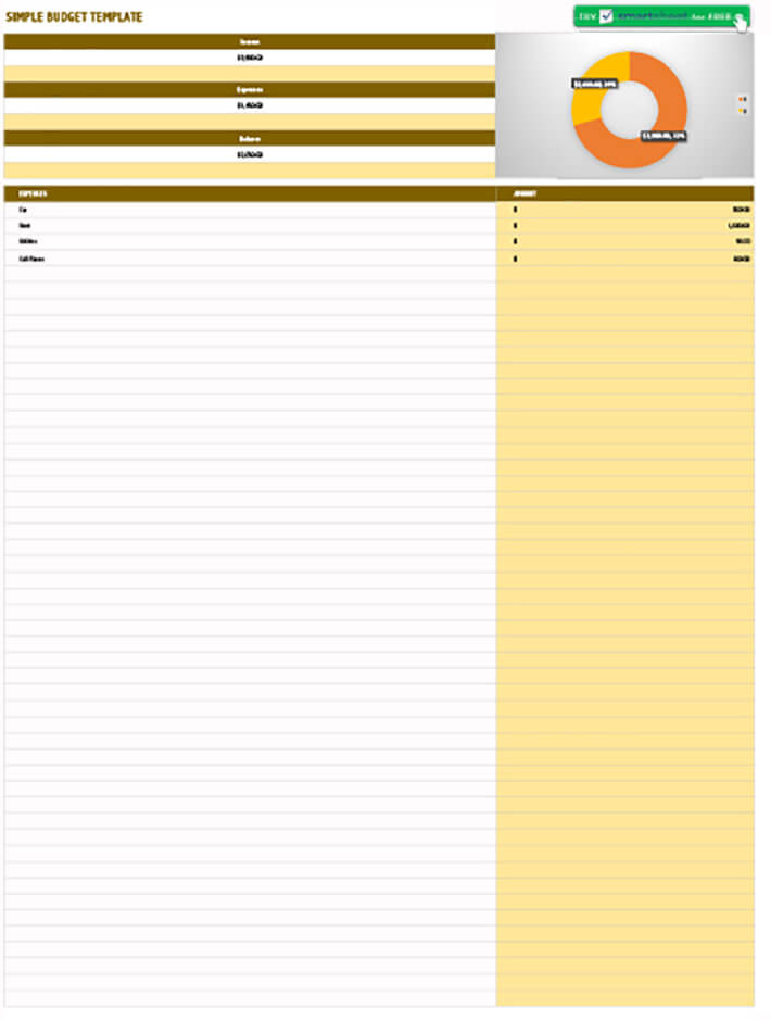 Excel Personal Monthly Budget Template - Free Download10