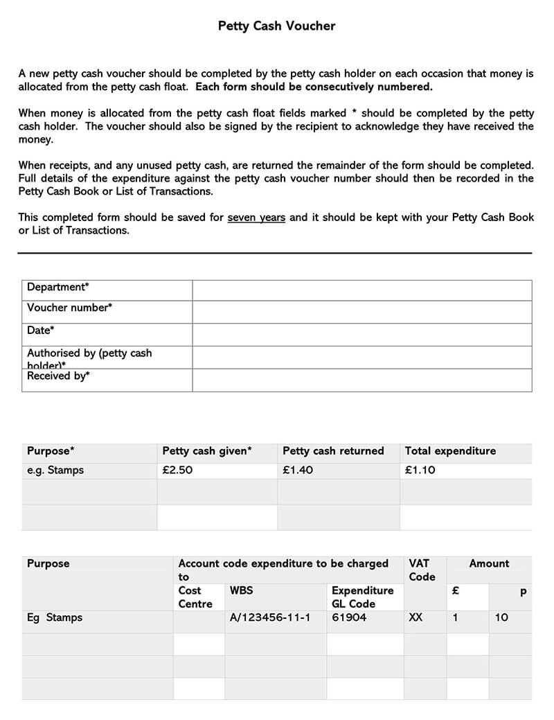 petty cash voucher format in word free download