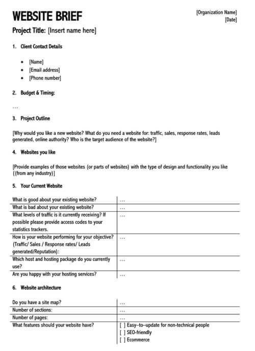 12 Free Project Brief Templates & Examples (Word PDF)