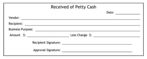 Received of Petty Cash Receipt