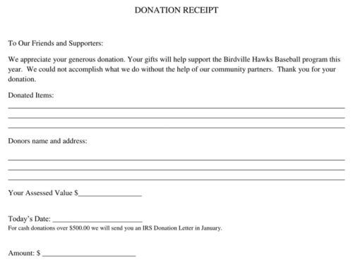 School Donation Receipt