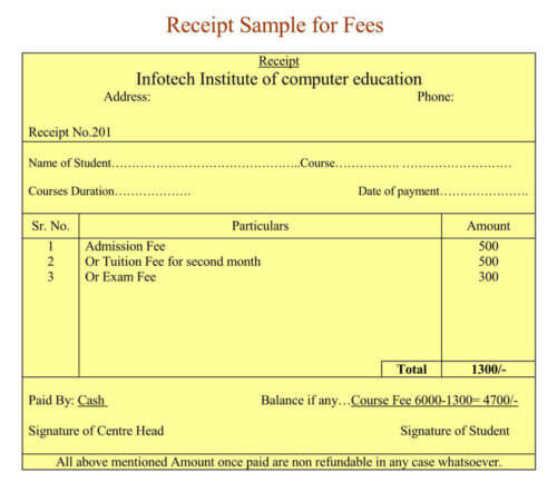14 Free School Fee Receipt Templates Word PDF 