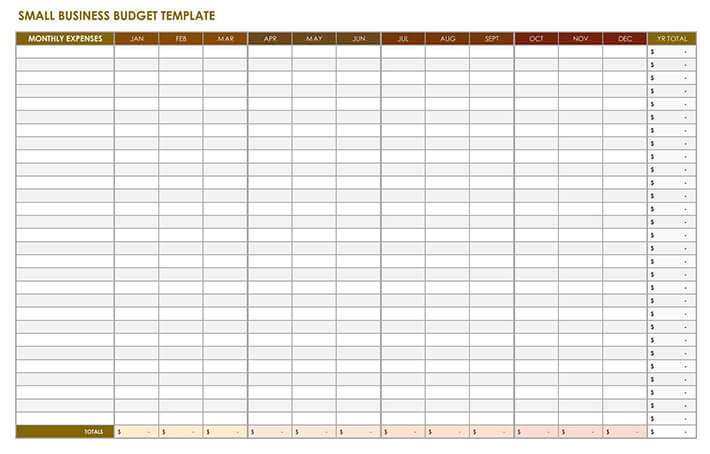 Editable Budget Template for Small Businesses