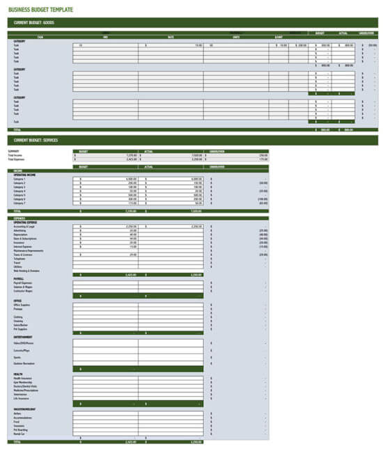 annual business budget template excel 3