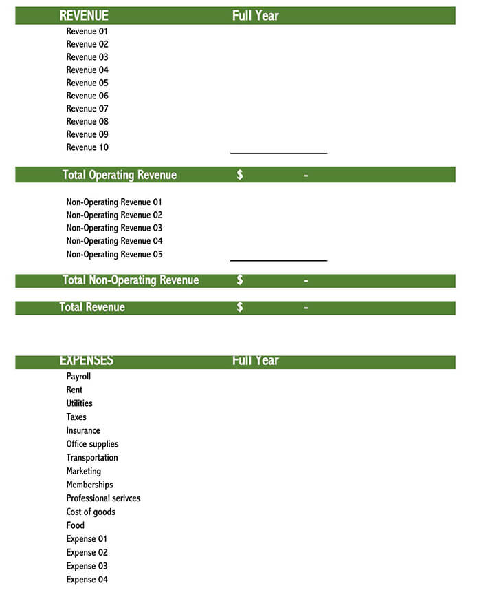 Small Business Budget Worksheet Format