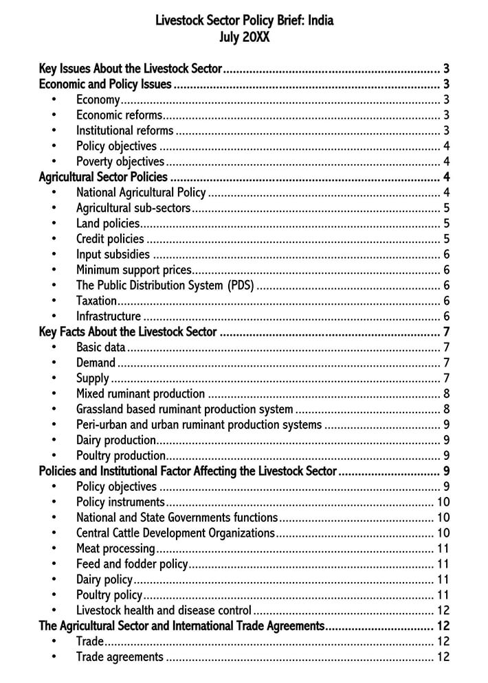 Downloadable Policy Brief Sample and Template