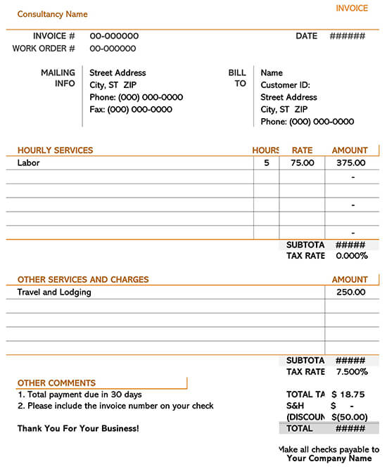 free quick invoice template