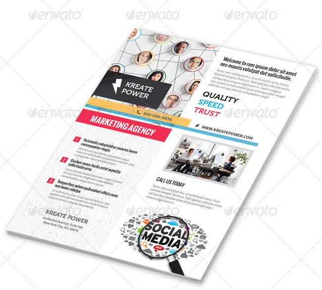 Printable Marketing Agency Advertising Flyer Template for Photoshop