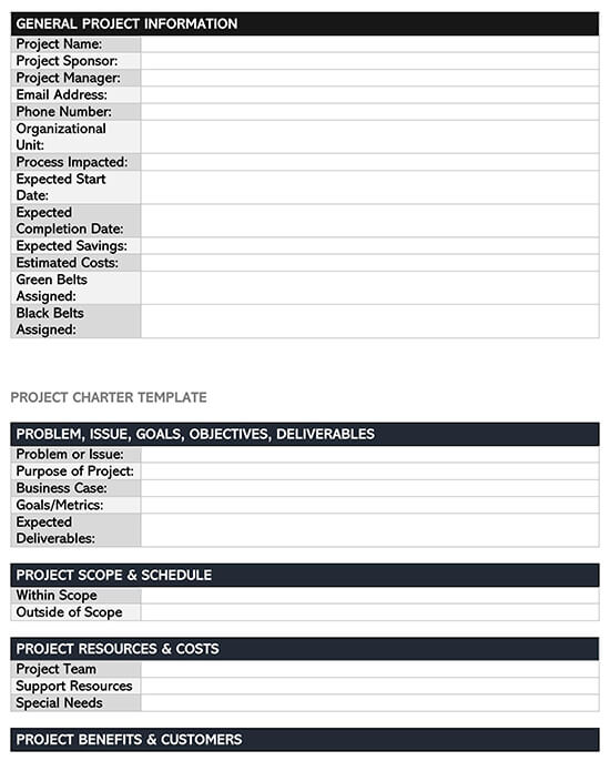 Free Project Charter Template