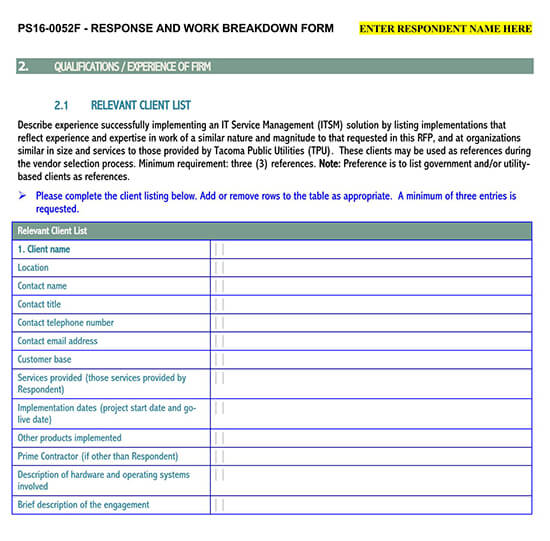 Government Rfp Template