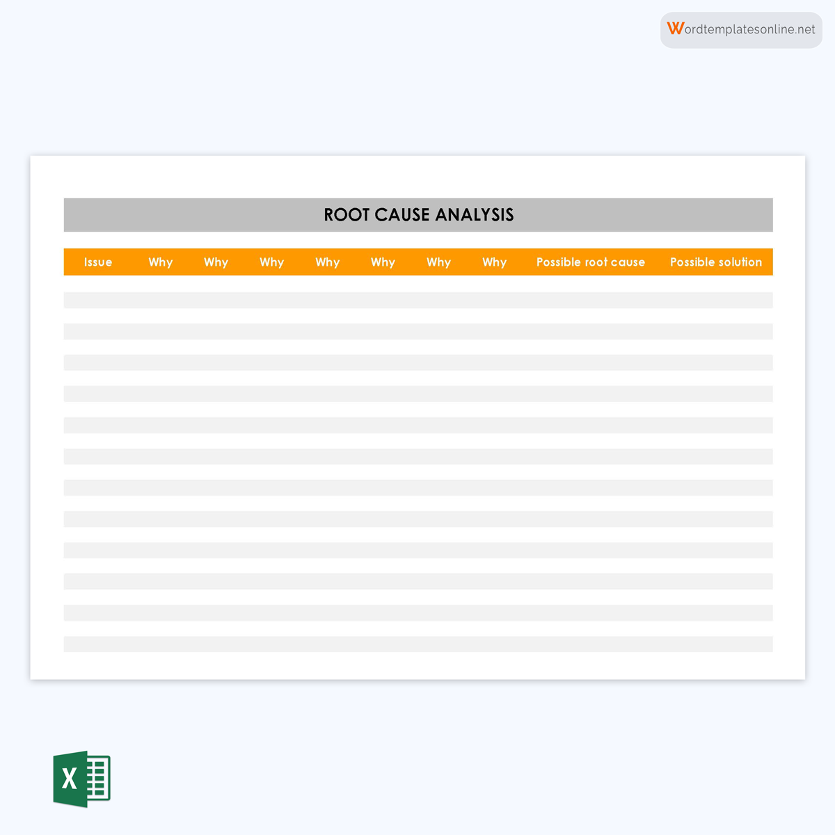 Free root cause analysis template in Excel 06