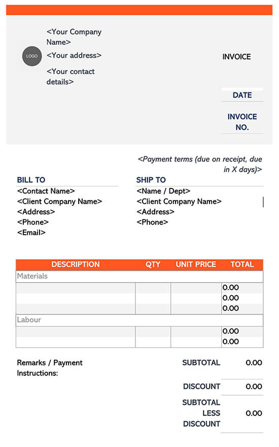 10+ Free Construction Invoice Templates (Excel Word)