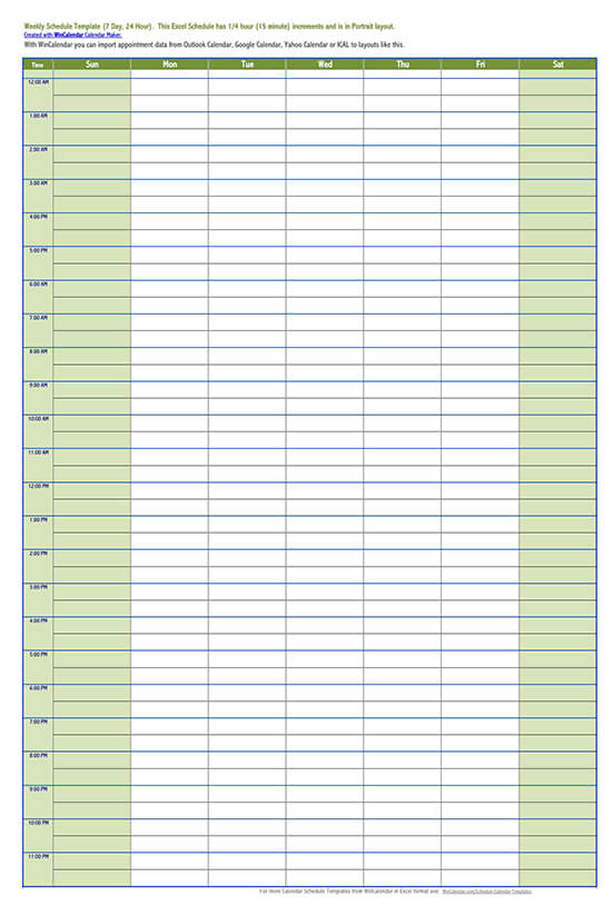 Editable Daily Work Schedule Example