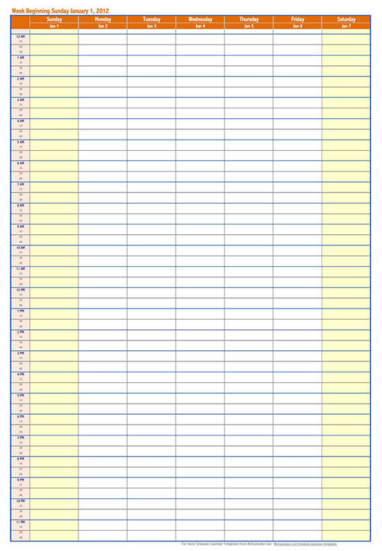 Sample Daily Work Schedule Template