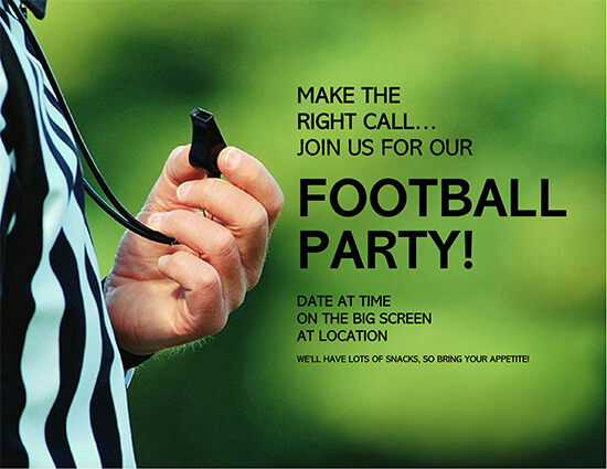 Great Printable Football Party Flyer Template for Word File