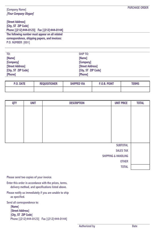 purchase order template doc 02