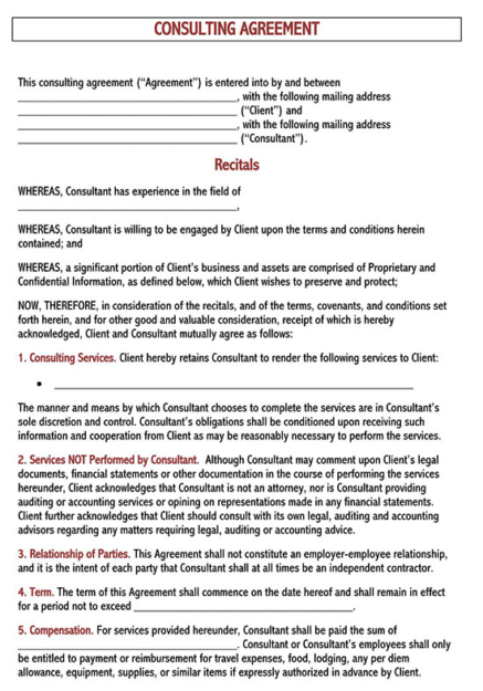 6 Free Consulting Contract Templates (with Retainer)