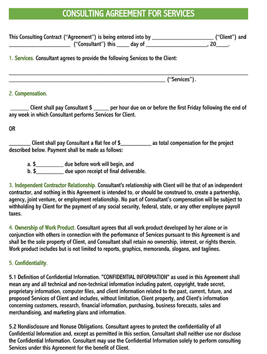 retainer agreement template word