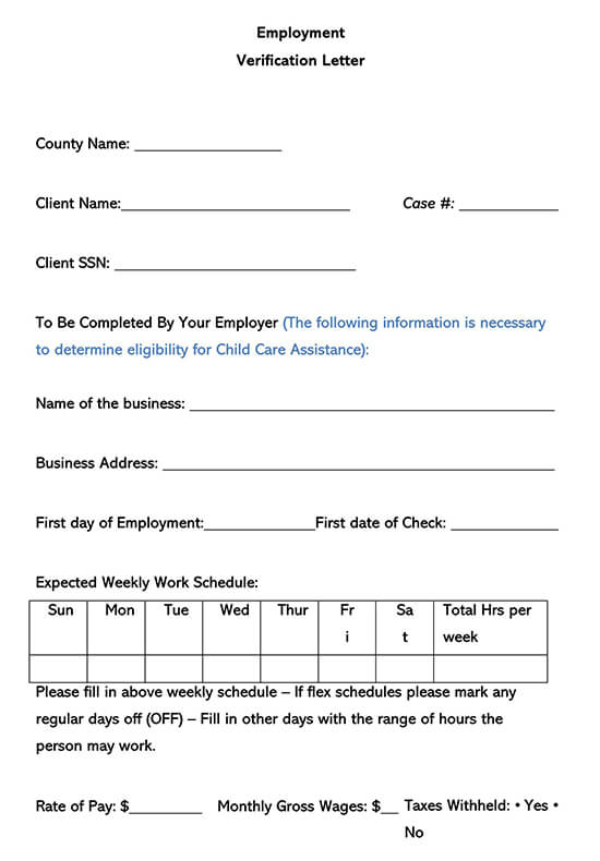 Editable employment verification letter 03- Word format
