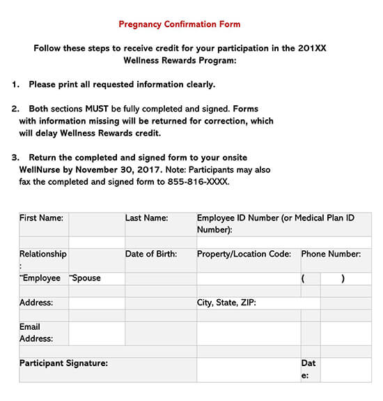 Pregnancy Verification Form 05