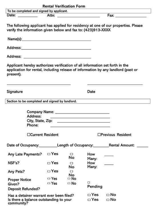 Rental Verification Form 05