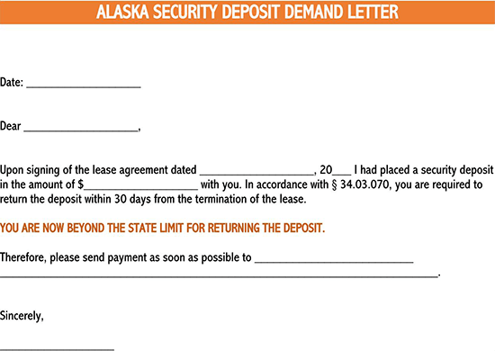 security deposit demand letter texas