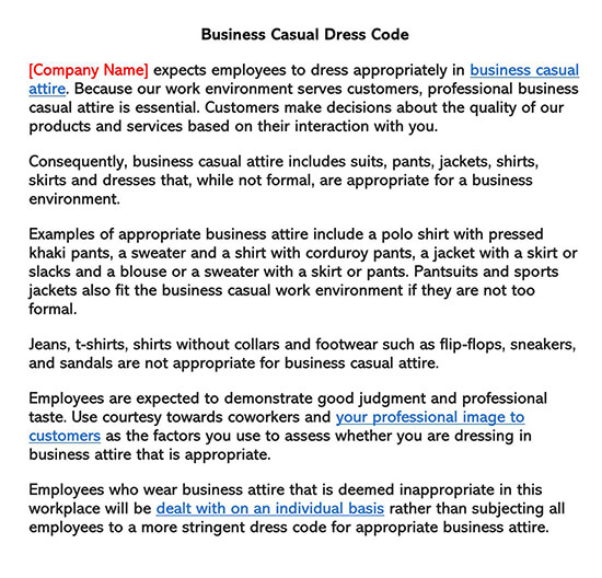 Business Casual Dress Code