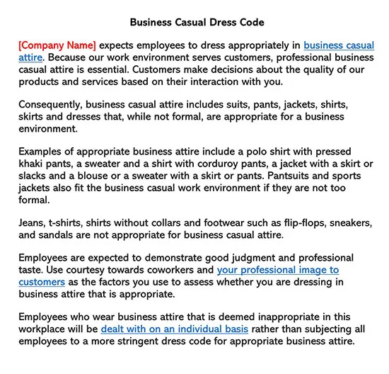 Dress Code Policy (With Example and guidelines)