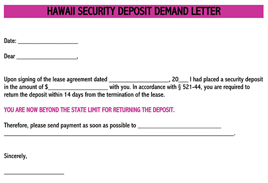 how do i write a letter to return my security deposit? 01