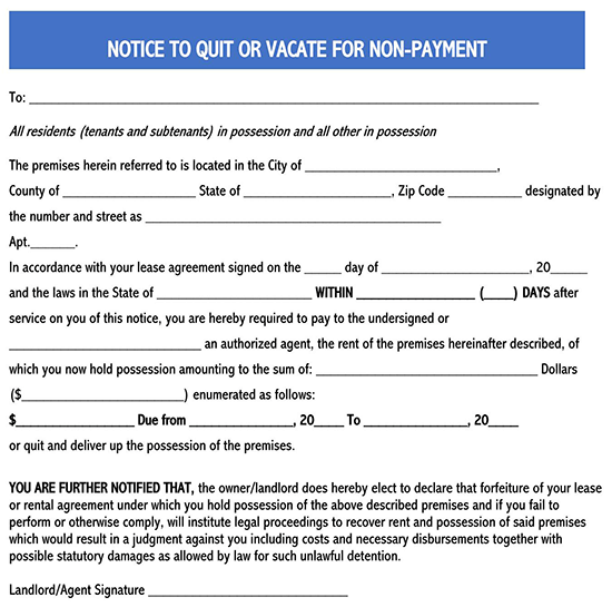 Notice Of Default Letter Template
