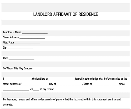 Letter Of Residency From Landlord from www.wordtemplatesonline.net