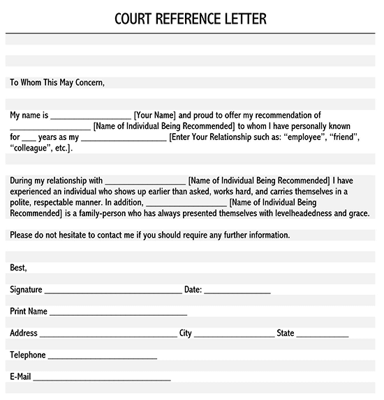 recommendation letter form 02