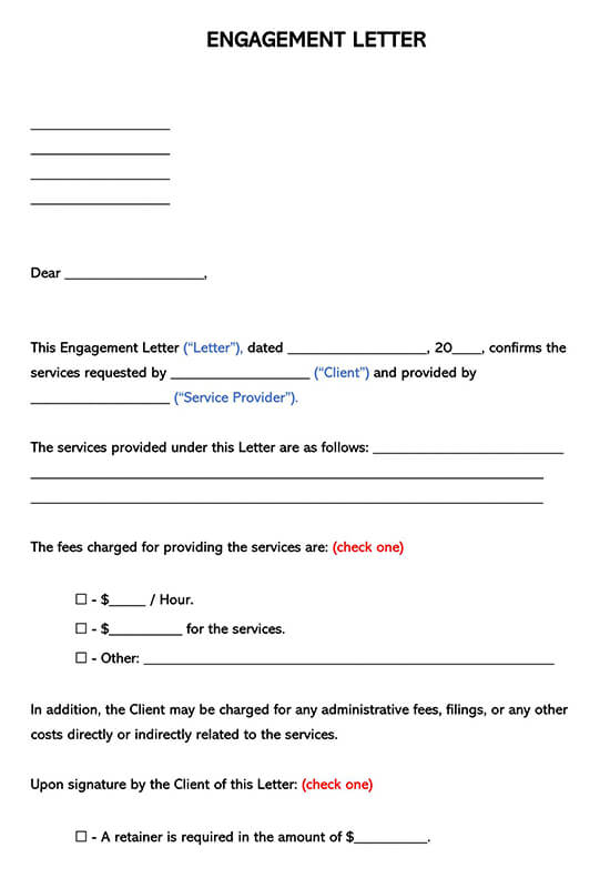 Engagement Letter Template