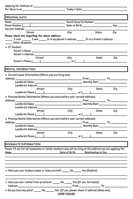 Kansas Rental Application Form