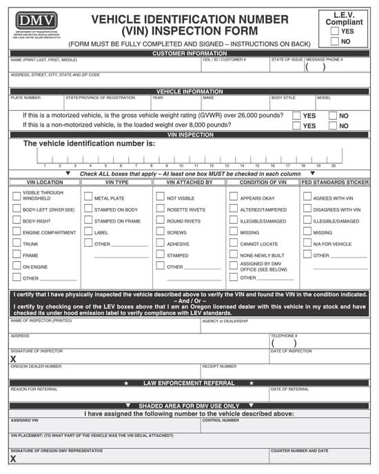 Printable Oregon – Form 735-11 PDF