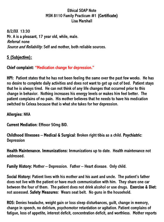 SOAP Note Example Template 06